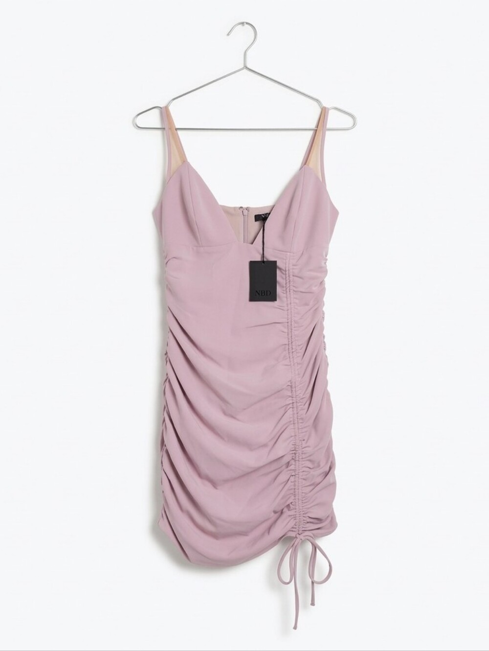 NWT NBD Revolve Delaney Ruched Mini Dress Adjustable Drawstring Size S